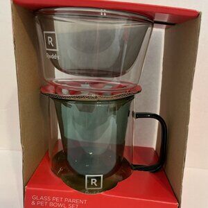 Mug and Matching Pet Bowl, Blue Glass